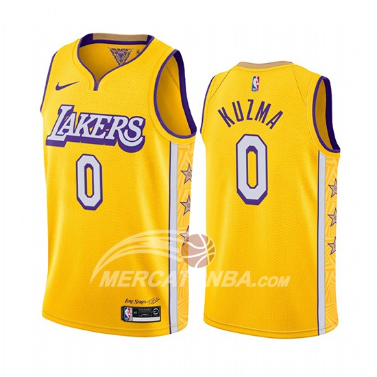 Maglia Los Angeles Lakers Kyle Kuzma Citta Edition Giallo